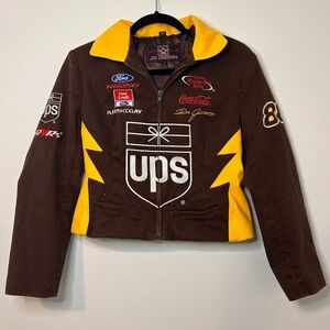 Vintage JH Design UPS Women’s Nascar Racing Jacket Dale Jarret 88